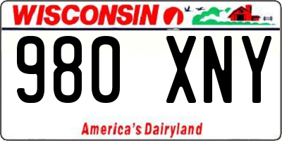 WI license plate 980XNY