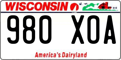 WI license plate 980XOA