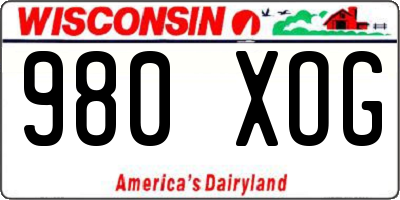 WI license plate 980XOG
