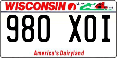 WI license plate 980XOI