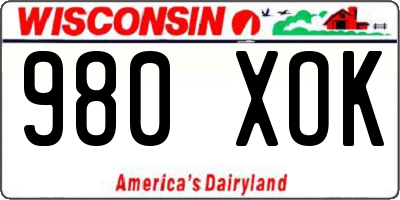 WI license plate 980XOK