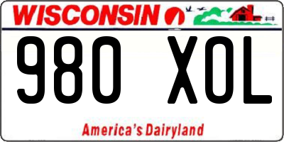 WI license plate 980XOL
