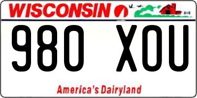 WI license plate 980XOU