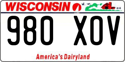 WI license plate 980XOV