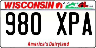 WI license plate 980XPA