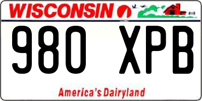 WI license plate 980XPB