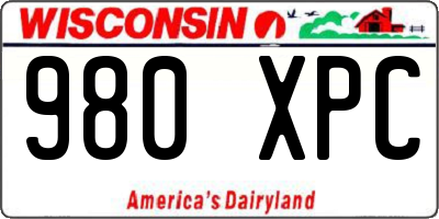 WI license plate 980XPC