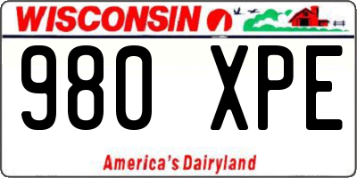 WI license plate 980XPE