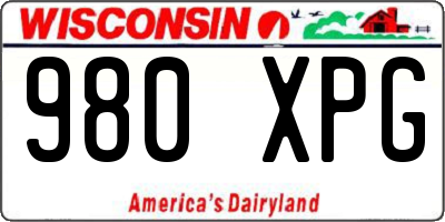 WI license plate 980XPG