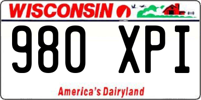 WI license plate 980XPI