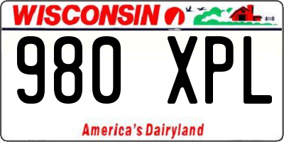 WI license plate 980XPL