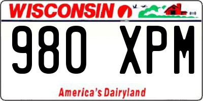 WI license plate 980XPM