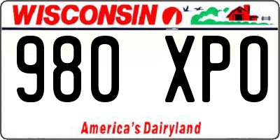 WI license plate 980XPO