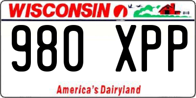 WI license plate 980XPP