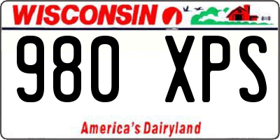WI license plate 980XPS