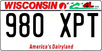 WI license plate 980XPT