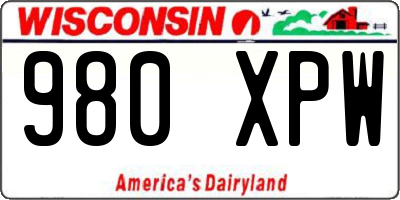WI license plate 980XPW