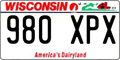 WI license plate 980XPX
