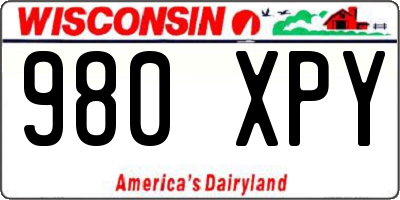 WI license plate 980XPY