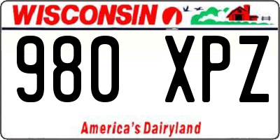 WI license plate 980XPZ
