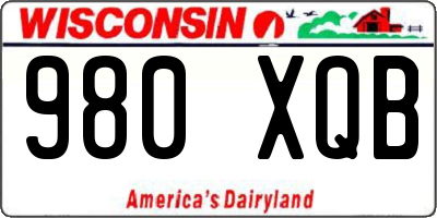 WI license plate 980XQB