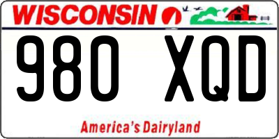 WI license plate 980XQD