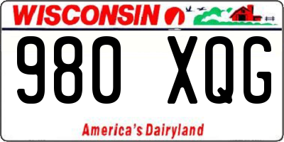 WI license plate 980XQG