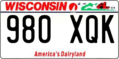 WI license plate 980XQK