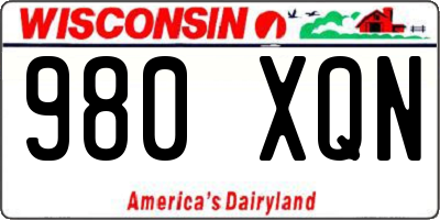 WI license plate 980XQN