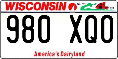 WI license plate 980XQO