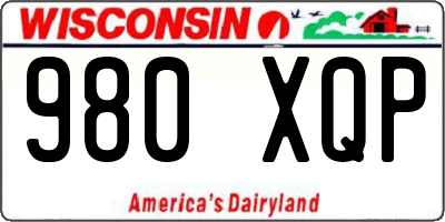 WI license plate 980XQP