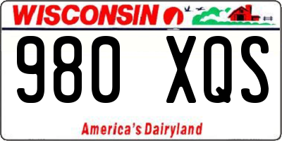 WI license plate 980XQS