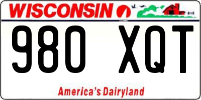 WI license plate 980XQT