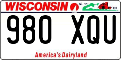 WI license plate 980XQU