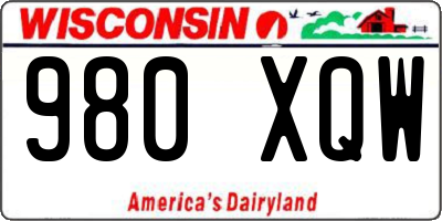 WI license plate 980XQW