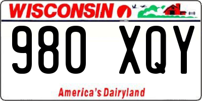 WI license plate 980XQY