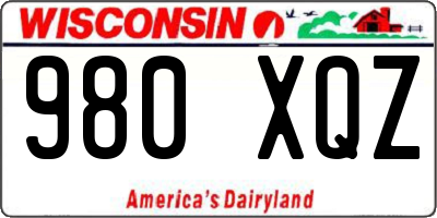 WI license plate 980XQZ