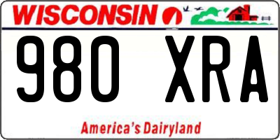 WI license plate 980XRA