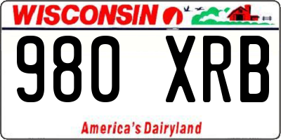 WI license plate 980XRB