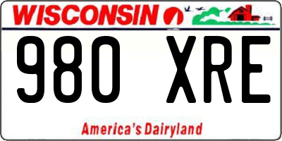 WI license plate 980XRE