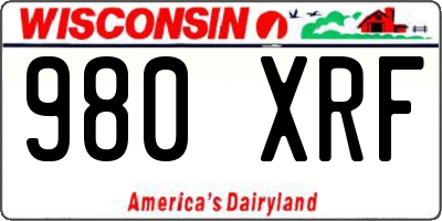 WI license plate 980XRF