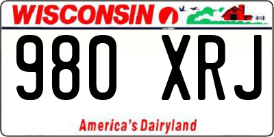 WI license plate 980XRJ