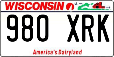 WI license plate 980XRK