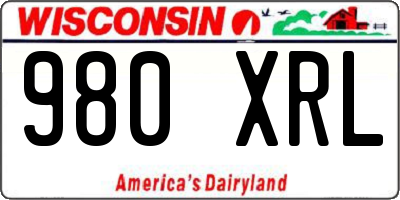 WI license plate 980XRL