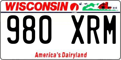 WI license plate 980XRM