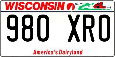 WI license plate 980XRO