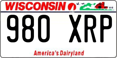 WI license plate 980XRP