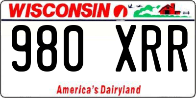 WI license plate 980XRR
