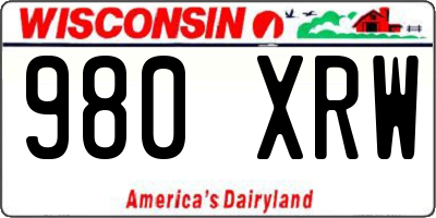 WI license plate 980XRW