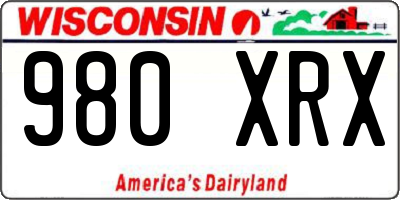 WI license plate 980XRX